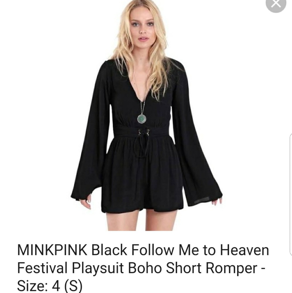 Minkpink follow me to heaven playsuit black